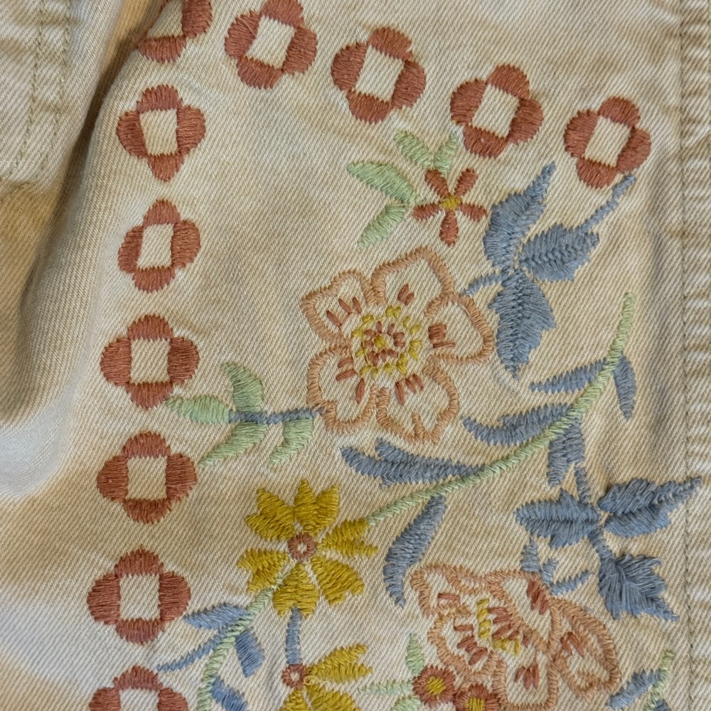 We The Free Blue and Yellow Flare Jeans with Floral Embroidery Size 25 - Picture 7 of 14